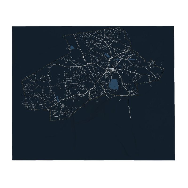 Holliston Street Map Throw Blanket