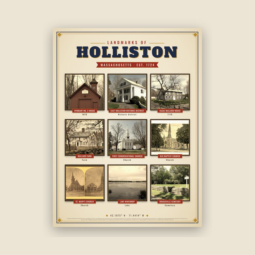 Holliston Landmarks Photo Poster