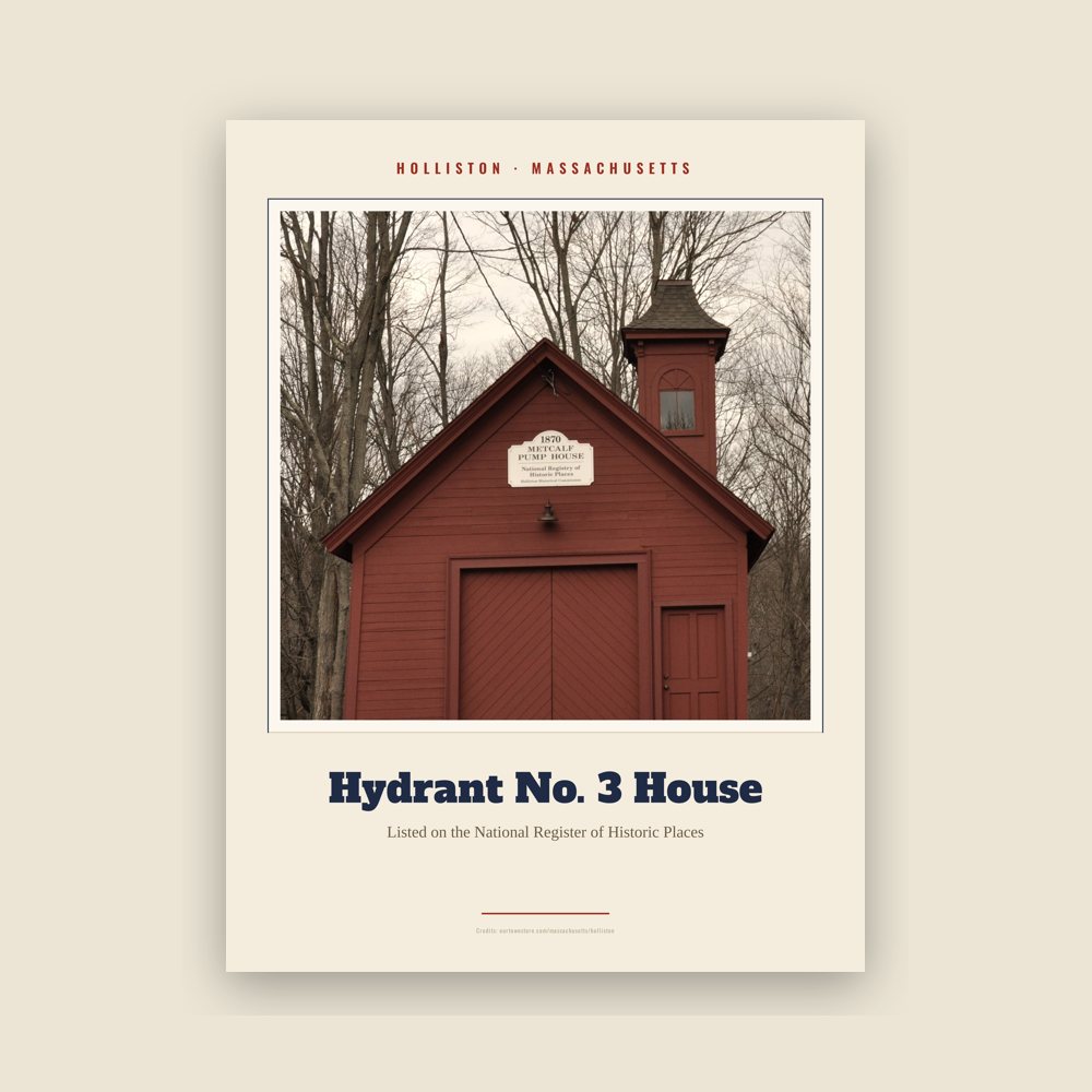 Holliston Hydrant No. 3 House Landmark Print