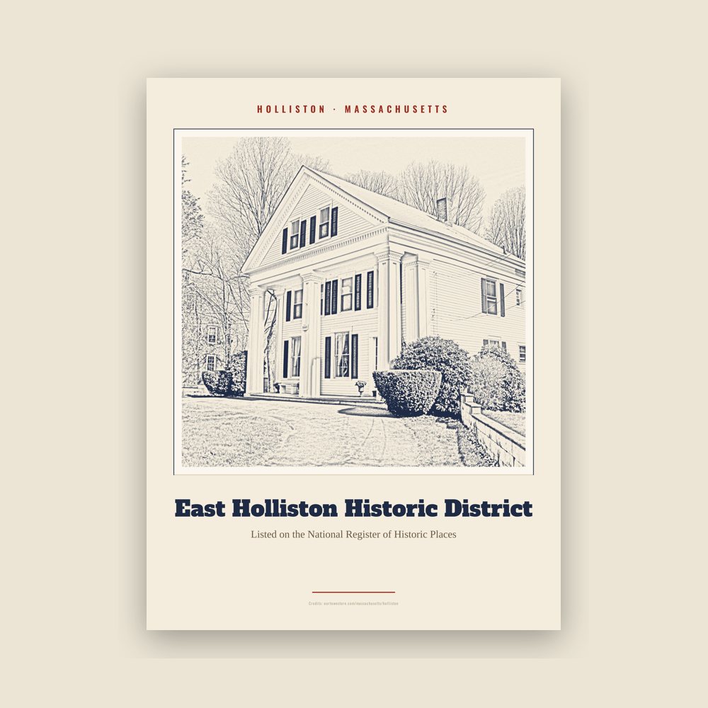 Holliston East Holliston Historic District Landmark Print