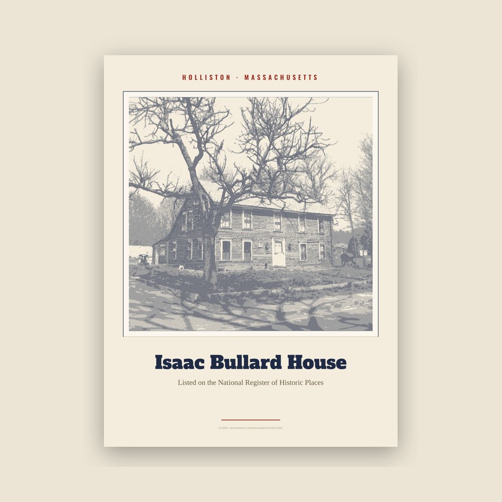 Holliston Isaac Bullard House Landmark Print
