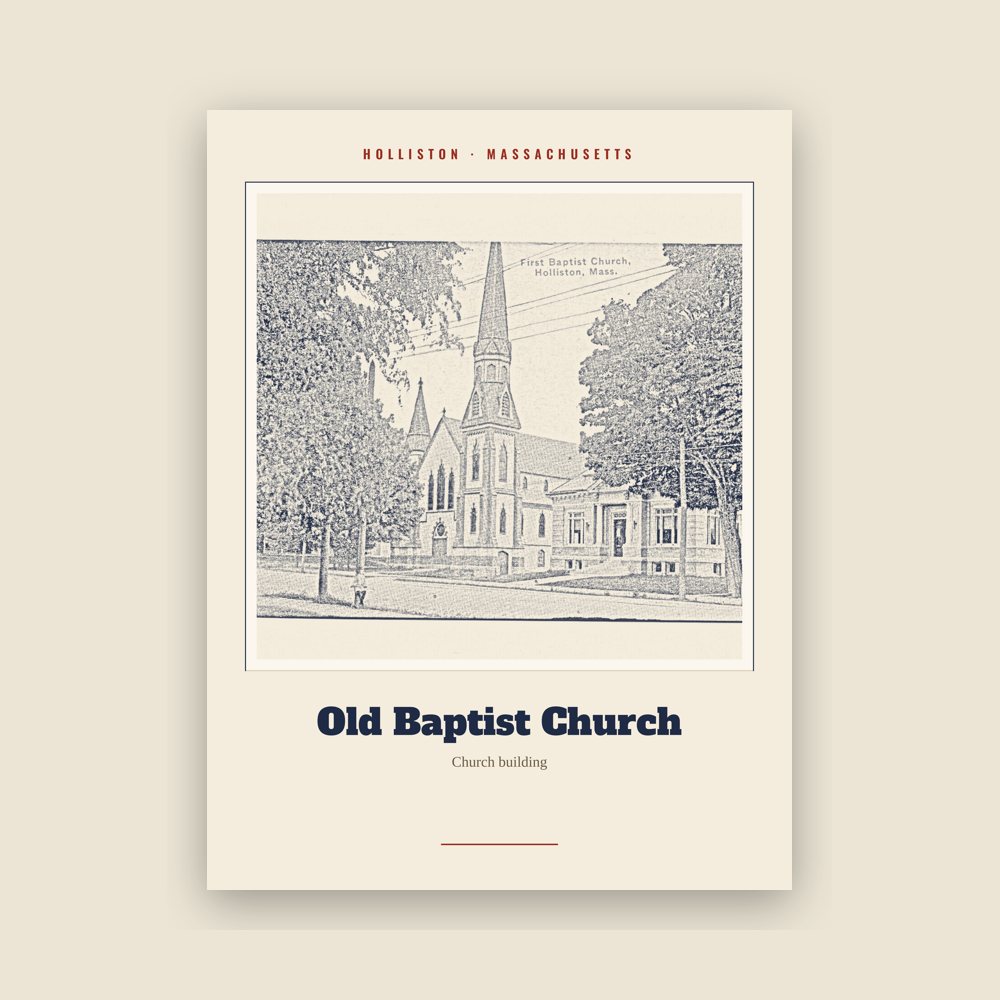 Holliston Old Baptist Church Landmark Print