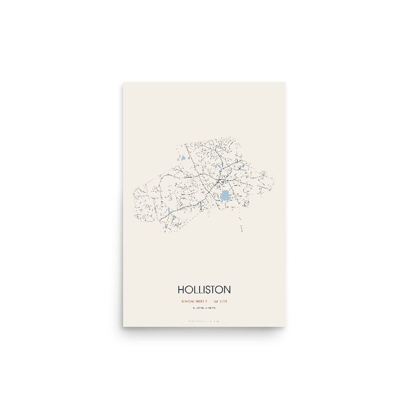 Holliston Street Map Poster · Linen