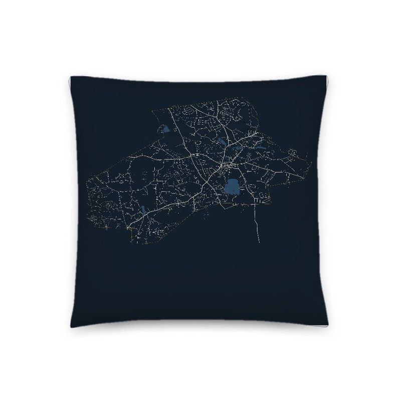 Holliston Map Throw Pillow
