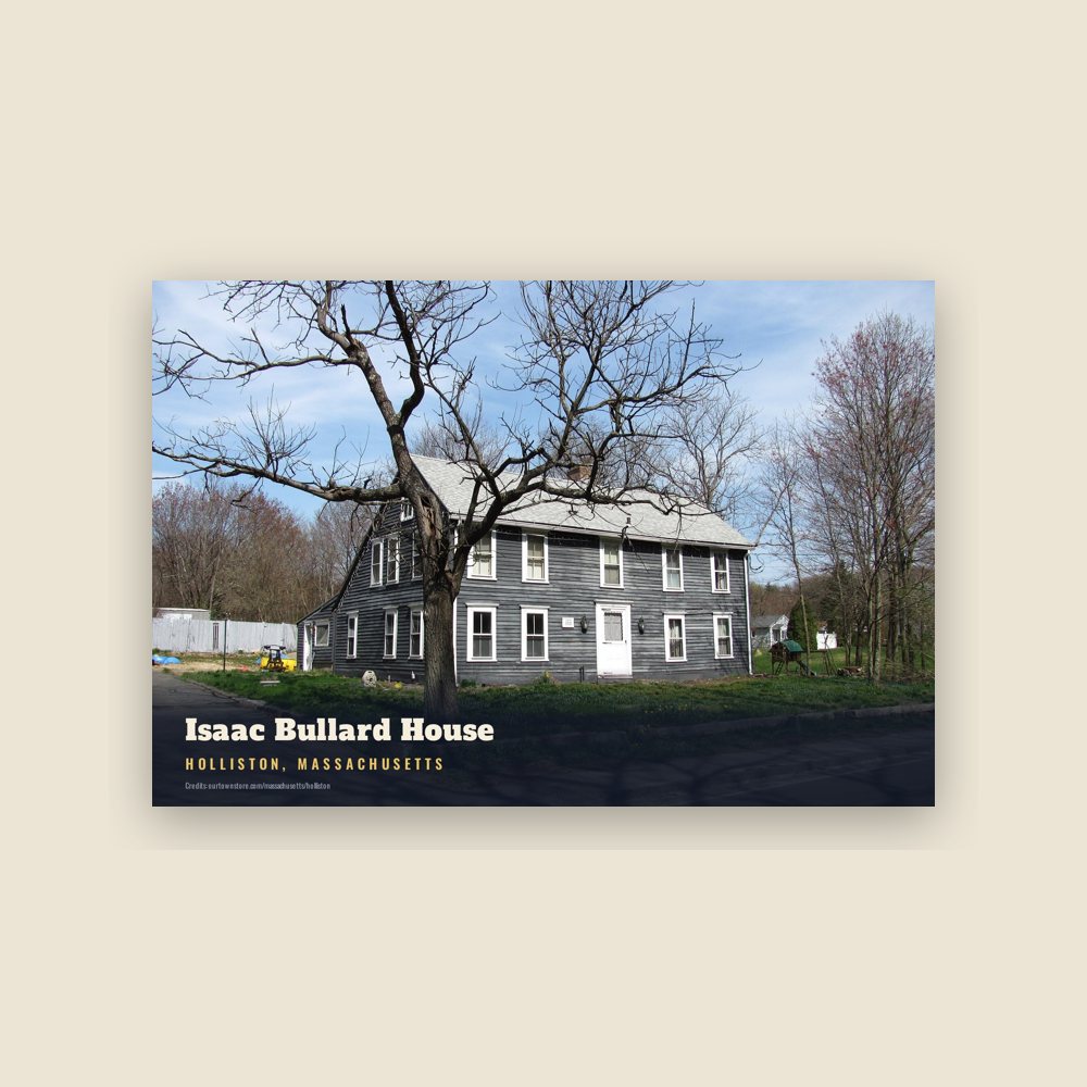 Holliston Isaac Bullard House Postcard
