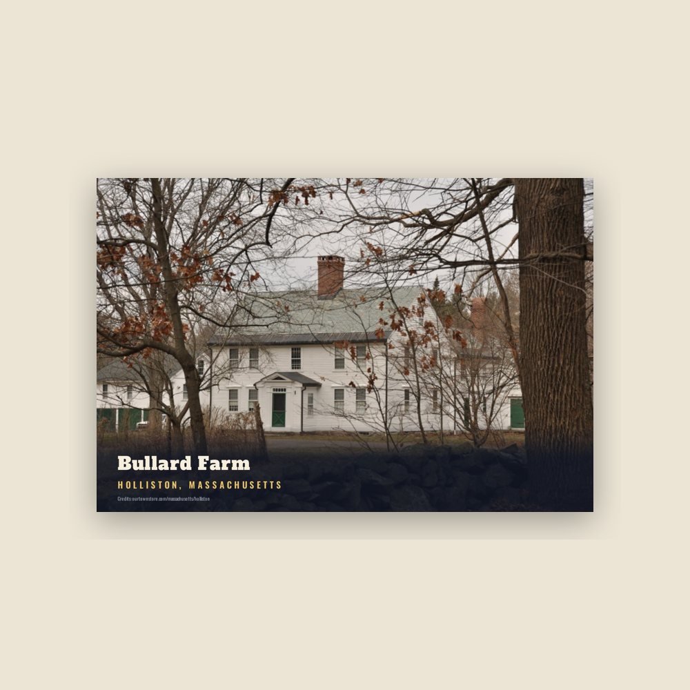 Holliston Bullard Farm Postcard