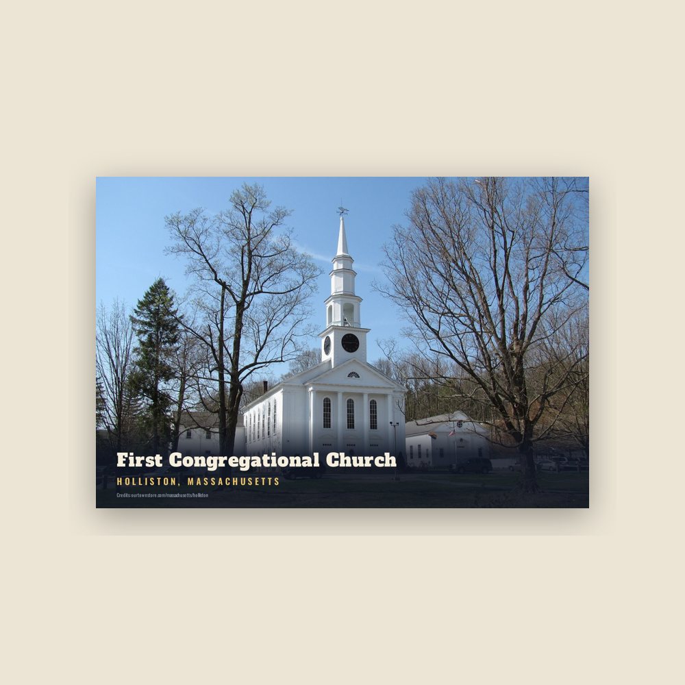 Holliston First Congregational Church Postcard