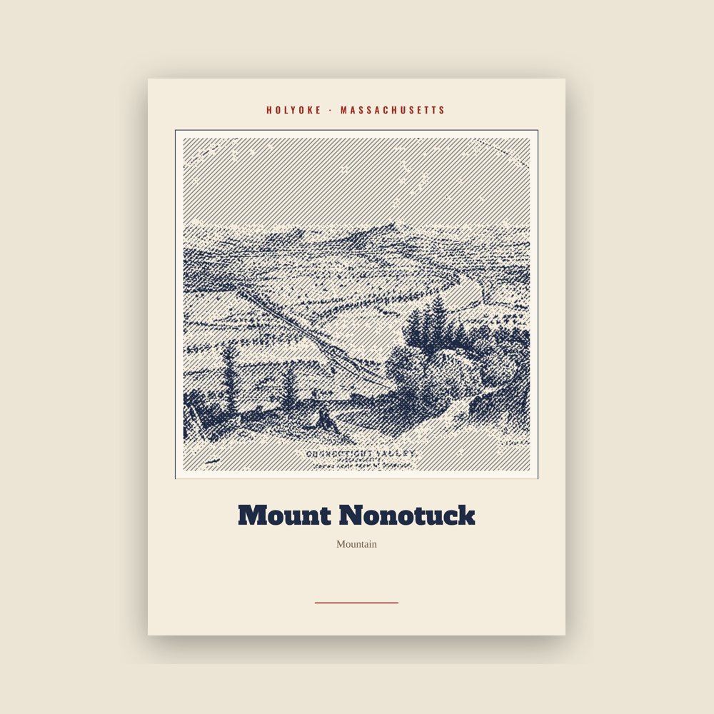 Holyoke Mount Nonotuck Landmark Print