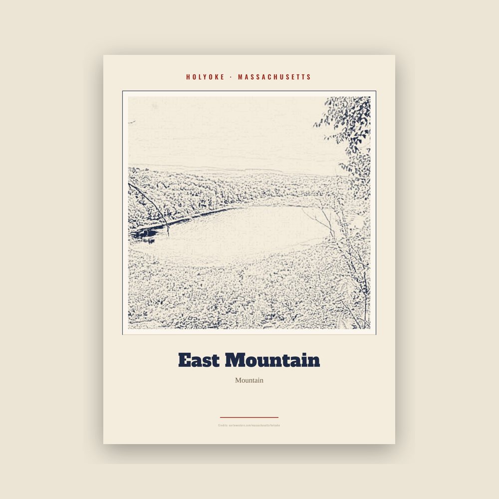 Holyoke East Mountain Landmark Print