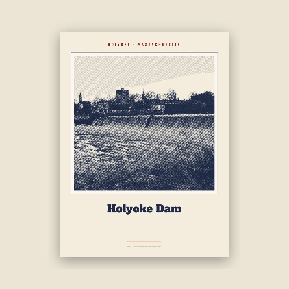 Holyoke Holyoke Dam Landmark Print