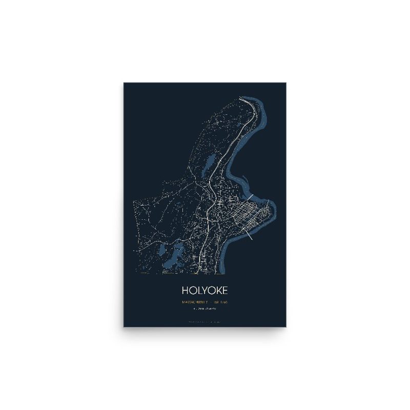 Holyoke Street Map Poster · Midnight