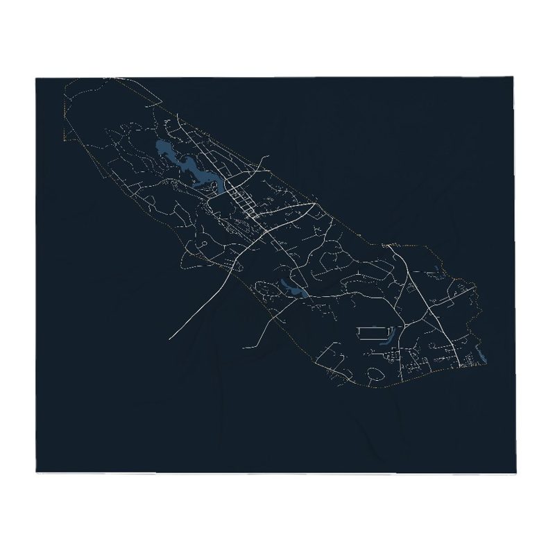 Hopedale Street Map Throw Blanket