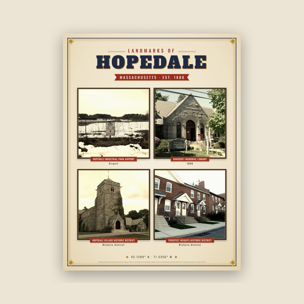 Hopedale Landmarks Photo Poster