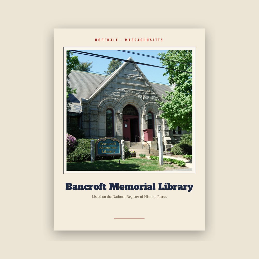 Hopedale Bancroft Memorial Library Landmark Print