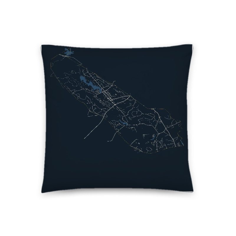 Hopedale Map Throw Pillow