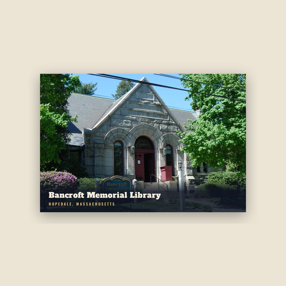 Hopedale Bancroft Memorial Library Postcard