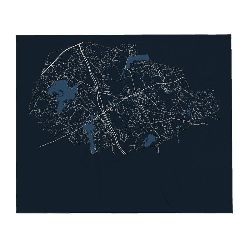 Hopkinton Street Map Throw Blanket