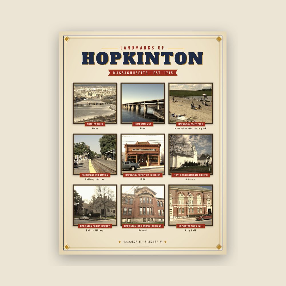 Hopkinton Landmarks Photo Poster