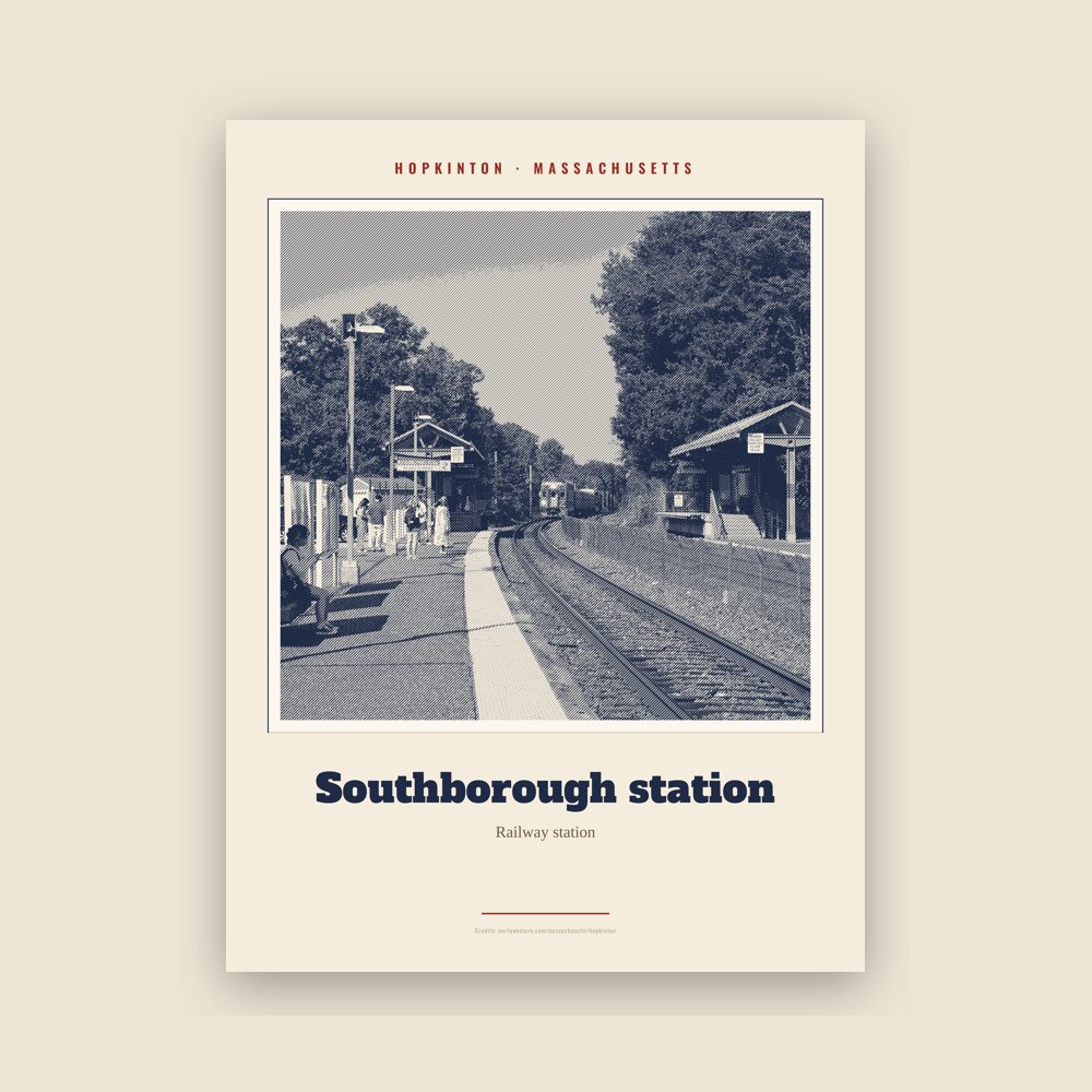 Hopkinton Southborough station Landmark Print