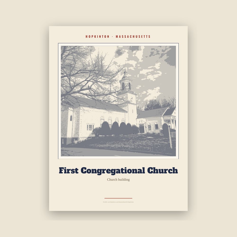 Hopkinton First Congregational Church Landmark Print