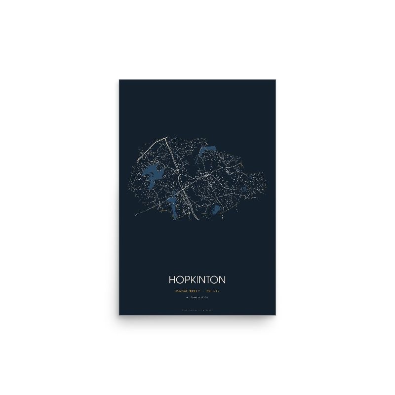 Hopkinton Street Map Poster · Midnight