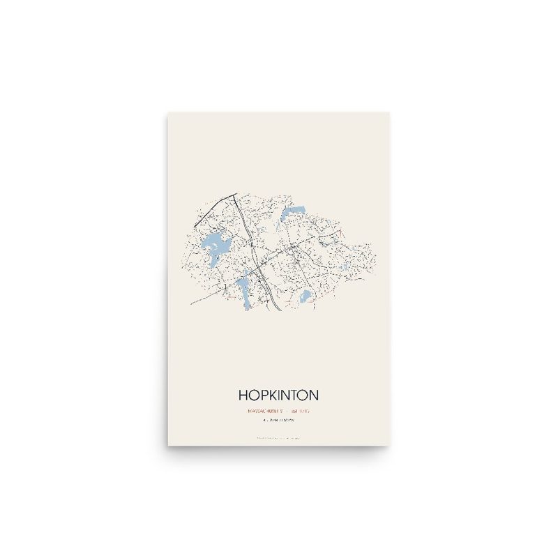 Hopkinton Street Map Poster · Linen