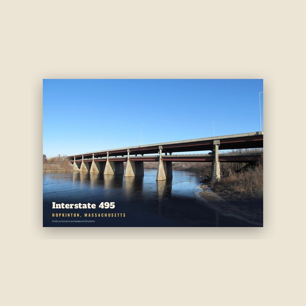 Hopkinton Interstate 495 Postcard