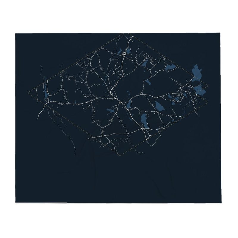 Hubbardston Street Map Throw Blanket
