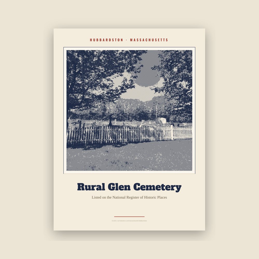 Hubbardston Rural Glen Cemetery Landmark Print