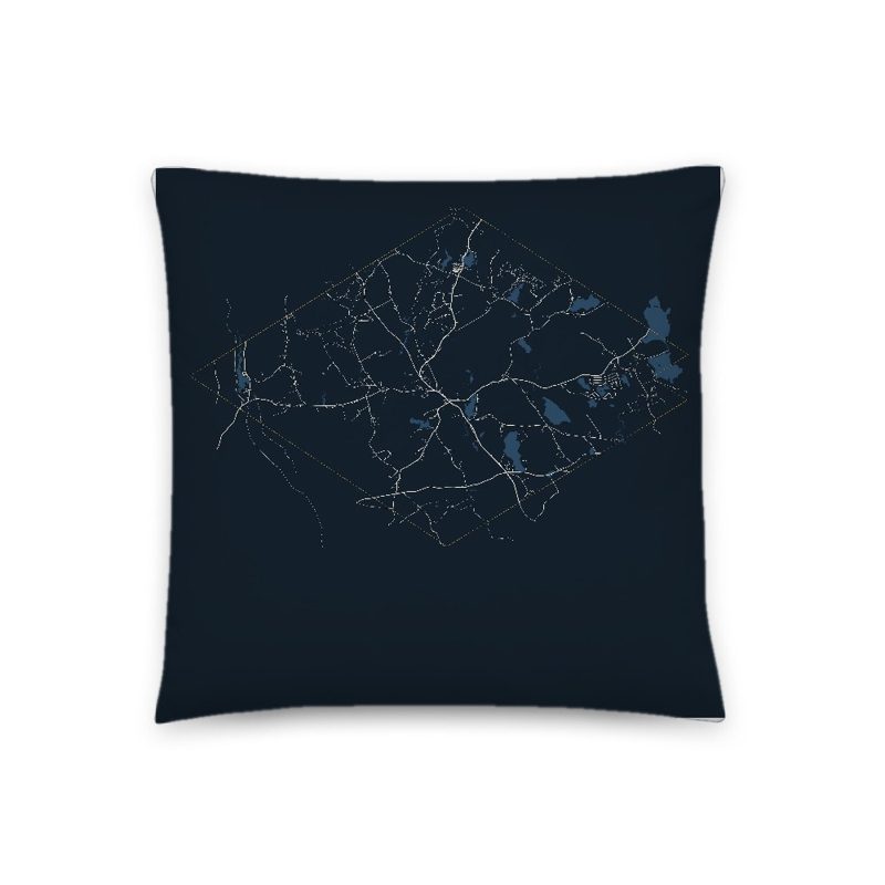 Hubbardston Map Throw Pillow