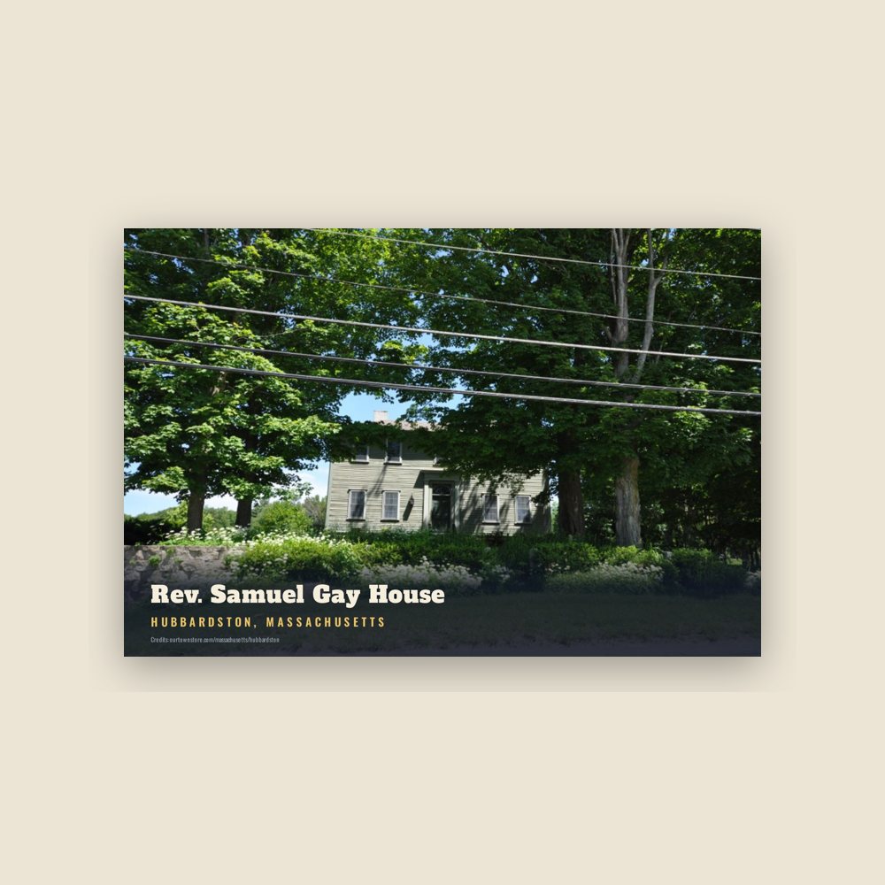 Hubbardston Rev. Samuel Gay House Postcard