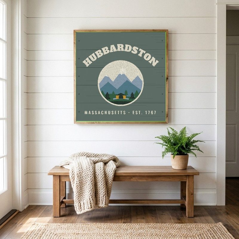 Hubbardston Hometown Wood Sign