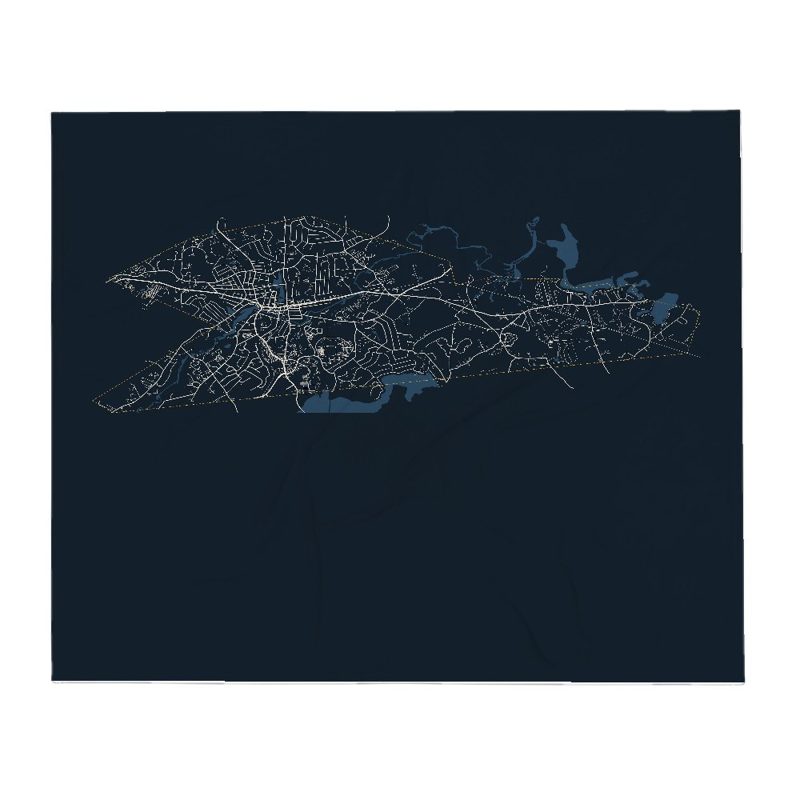 Hudson Street Map Throw Blanket
