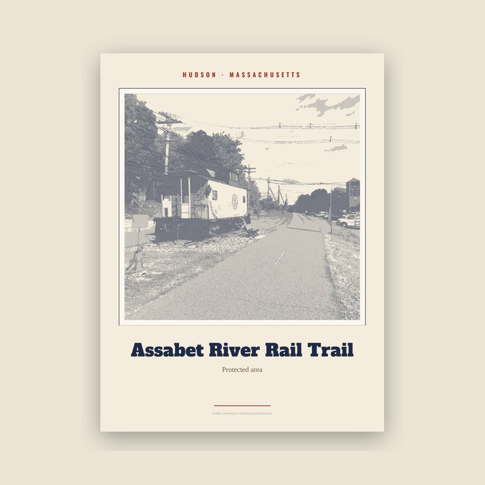 Hudson Assabet River Rail Trail Landmark Print
