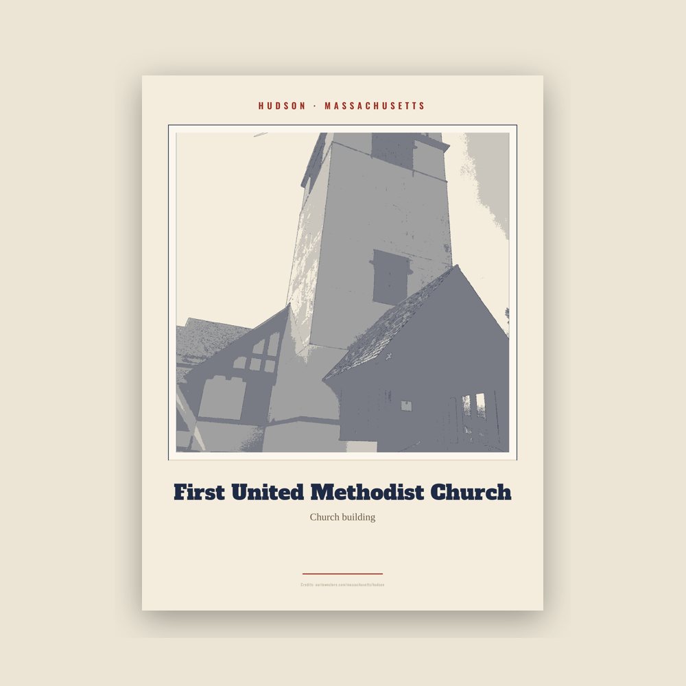 Hudson First United Methodist Church Landmark Print