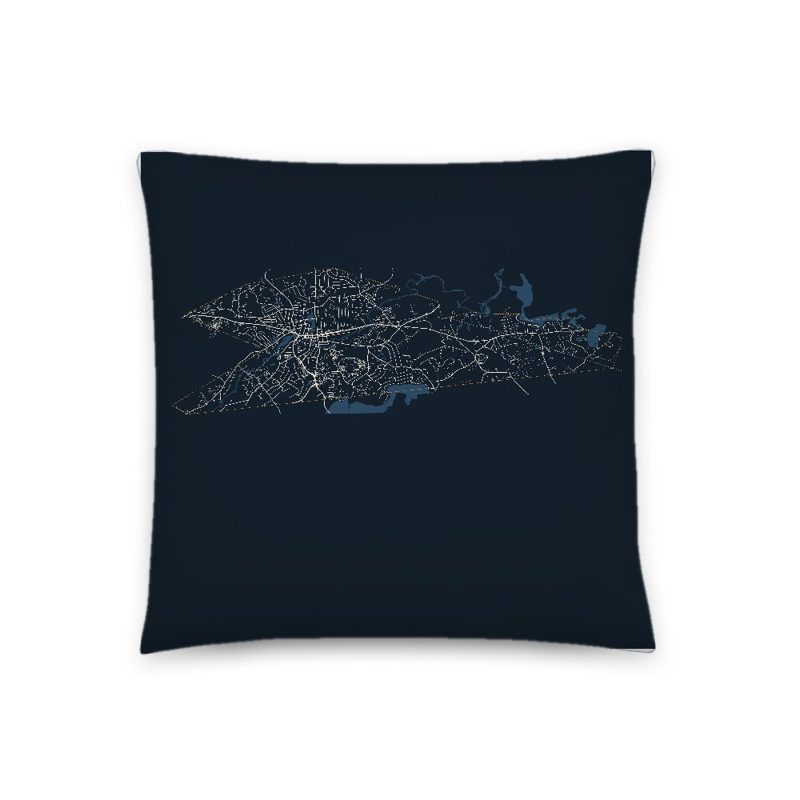Hudson Map Throw Pillow