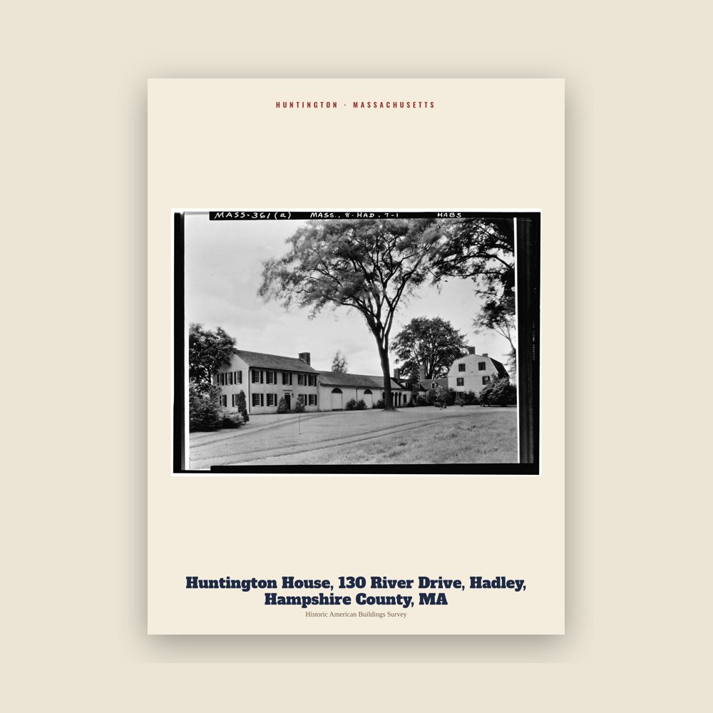 Huntington Huntington House, 130 River Drive, Hadley, Hampshire County, MA Archive Print