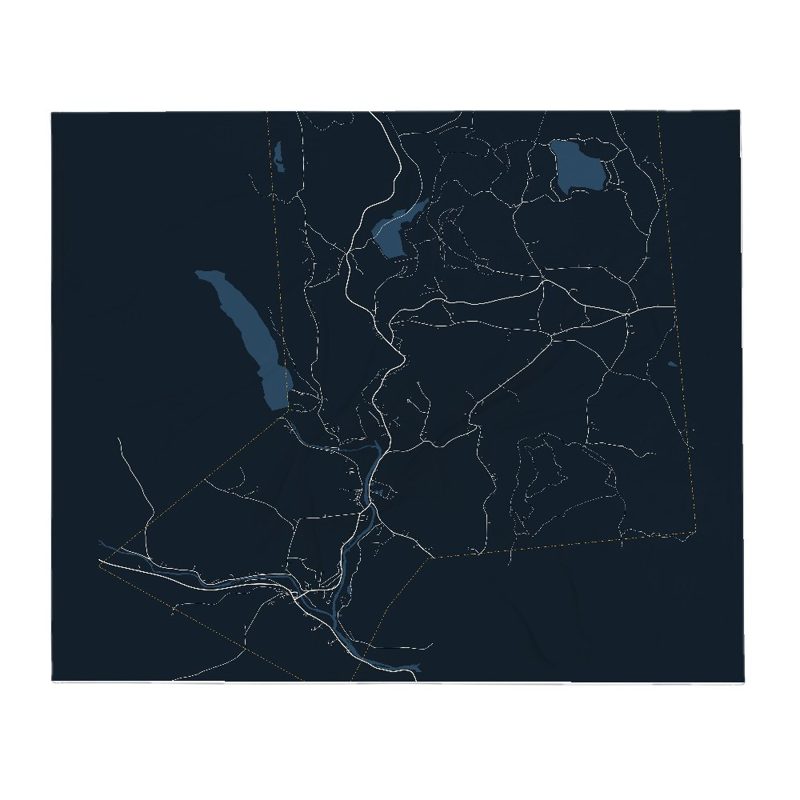 Huntington Street Map Throw Blanket