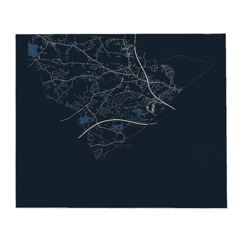 Kingston Street Map Throw Blanket