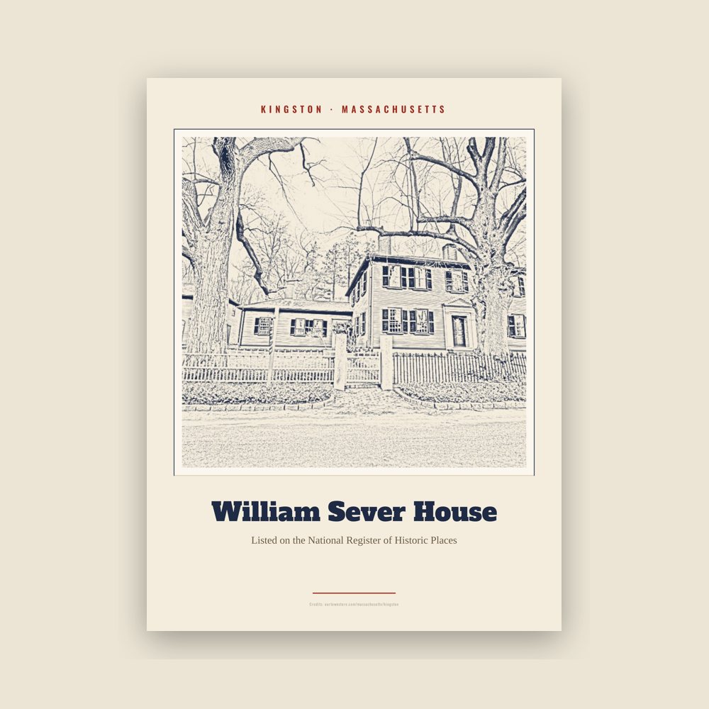 Kingston William Sever House Landmark Print