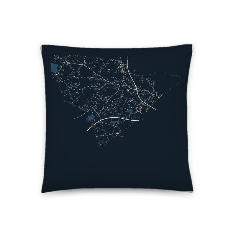 Kingston Map Throw Pillow