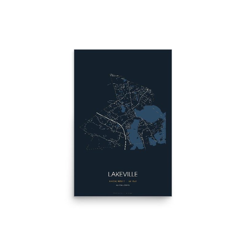 Lakeville Street Map Poster · Midnight