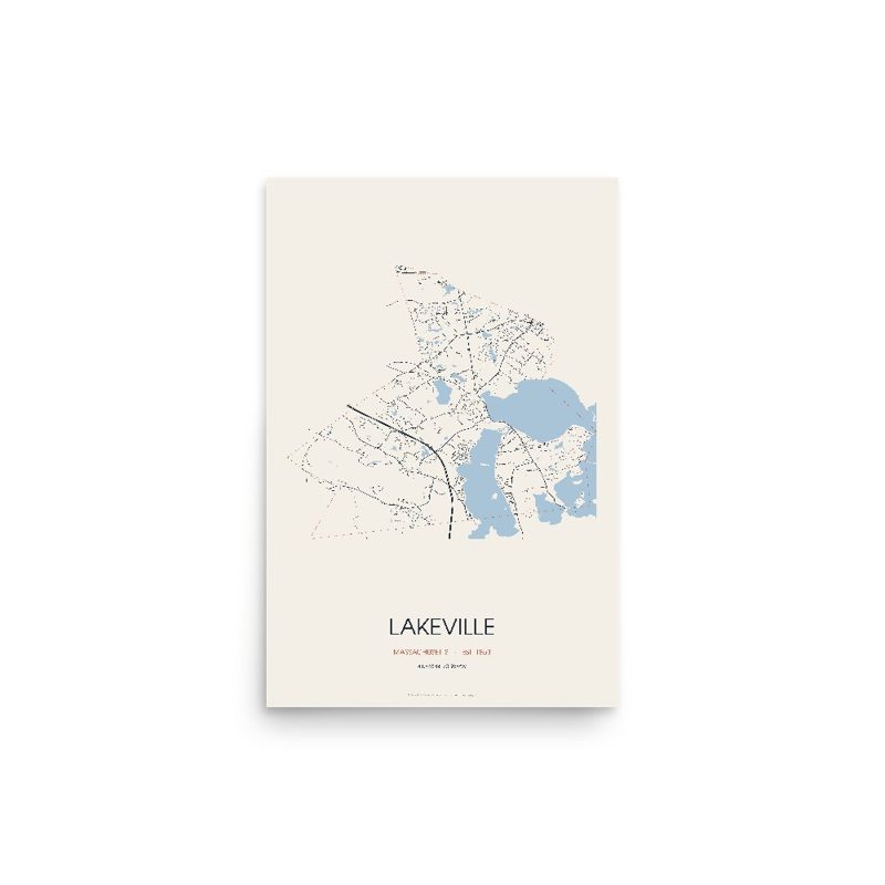 Lakeville Street Map Poster · Linen