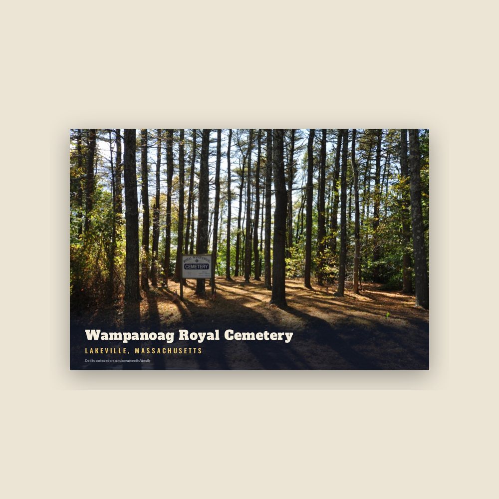 Lakeville Wampanoag Royal Cemetery Postcard