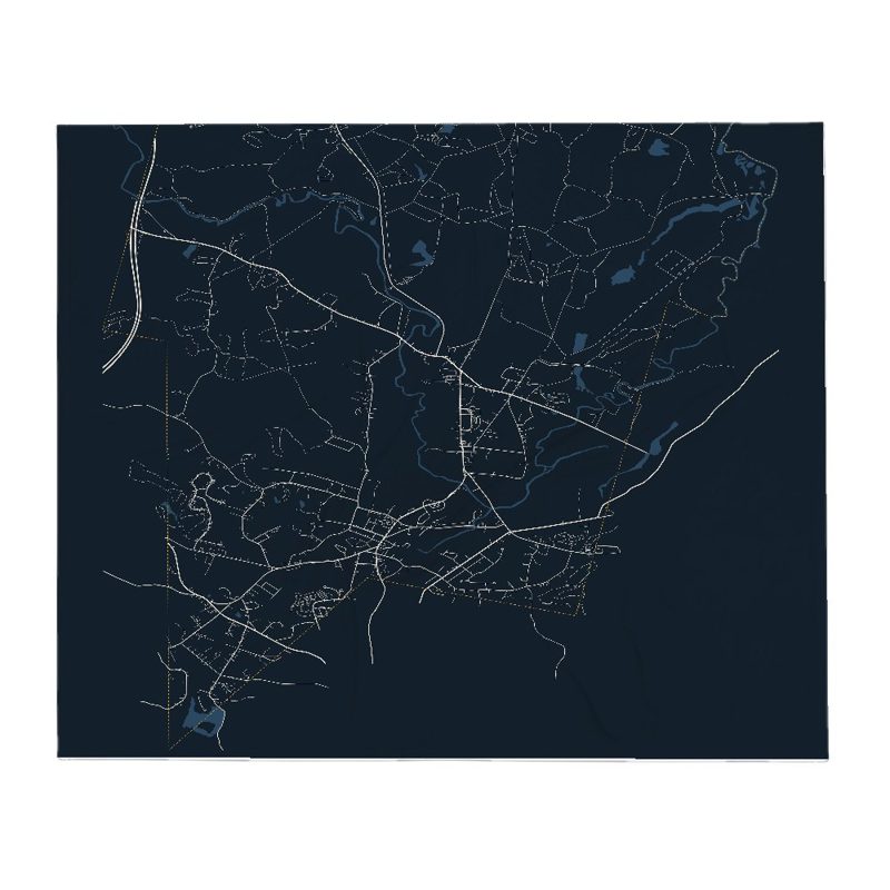 Lancaster Street Map Throw Blanket