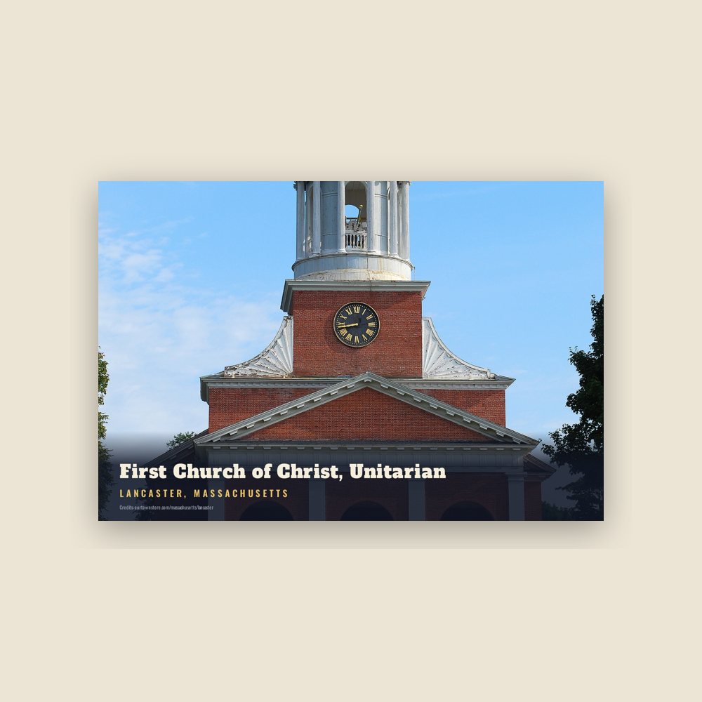 Lancaster First Church of Christ, Unitarian Postcard