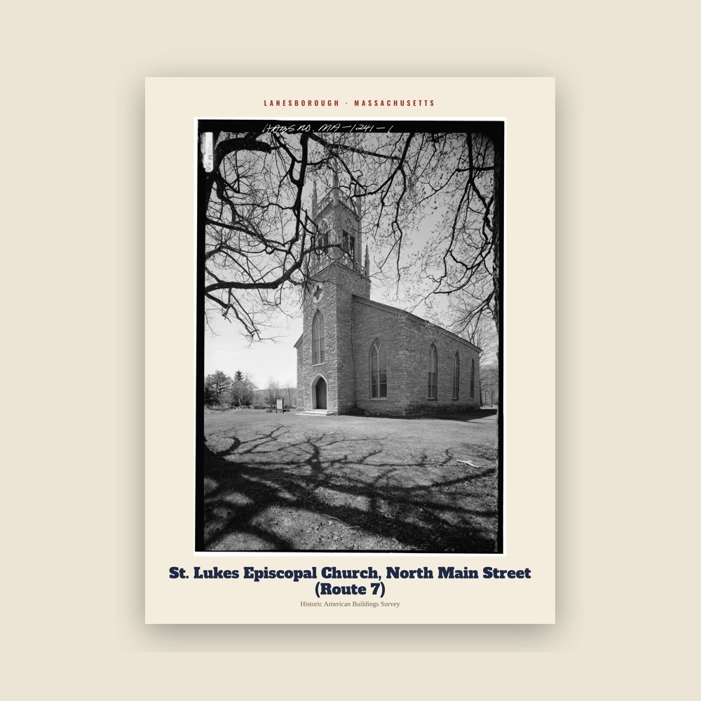 Lanesborough St. Lukes Episcopal Church, North Main Street (Route 7) Archive Print