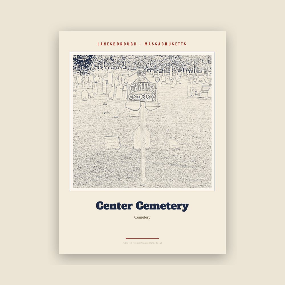 Lanesborough Center Cemetery Landmark Print