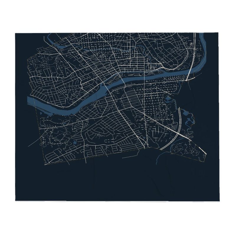 Lawrence Street Map Throw Blanket