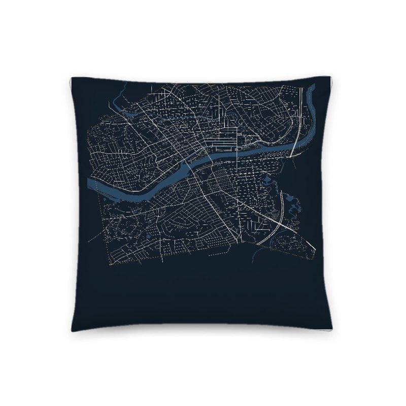 Lawrence Map Throw Pillow